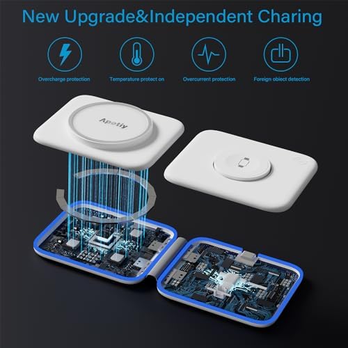 All-in-One Foldable Wireless Charging Station for Apple Devices – Fast and Efficient 3-in-1 Charger for i Phone 12-16, Apple Watch Series 3-10 & Air Pods Pro, Compact Travel Dock for Ultimate Convenience and Organization