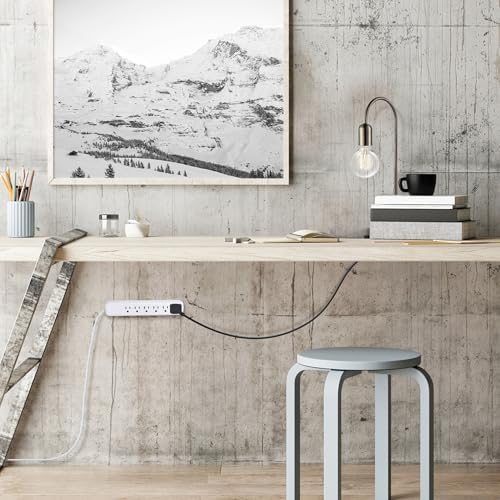 Globe Electric Designer Series 3-Outlet Power Strip in Chic Rose Finish – Stylish Surge Protector with Enhanced Compatibility and Fast Charging for Modern Homes and Offices