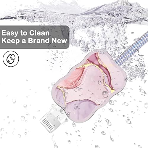 Chic Kawaii Marble Pattern Cable Protector for i Phone Charger – Stylish Data Cable Saver for Enhanced Durability and Fast Charging Compatibility with i Phone 11, 12, 13, 14, Pro Max, XS, XR, X, 7, 8 Plus – Lightweight and Trendy Phone Accessory