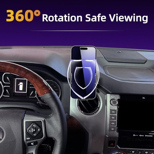 Ultimate Adjustable Car Phone Mount for Toyota Tundra (2022-2024) & Sequoia (2023-2024) – 360° Rotating Cradle for 4-7 Inch Devices – Superior Stability & Quick-Release Mechanism for Hassle-Free Accessibility