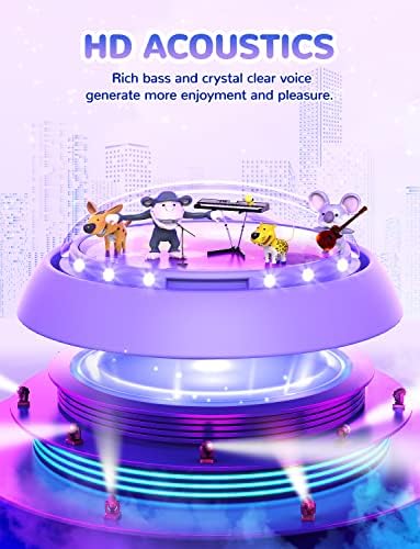 Magical Cat Ear Bluetooth Headphones for Kids – Mesmerizing Gradient Pink with LED Glow, 50-Hour Battery Life, Safe 74/85 d BA Volume Limiting, Superior Bluetooth 5.2 Connectivity & Rapid USB-C Charging for Ultimate Travel Convenience and Enjoyment
