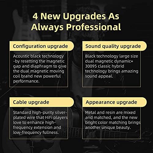 KZ ZSN Pro Dual Drivers Hi-Fi In-Ear Earphones with 1 BA & 1 DD – Exceptional Sound Clarity & Powerful Bass for Audiophile Musicians – Detachable Cable Design for Enhanced Customization & Compatibility – Ergonomic Fit for Long Listening Sessions
