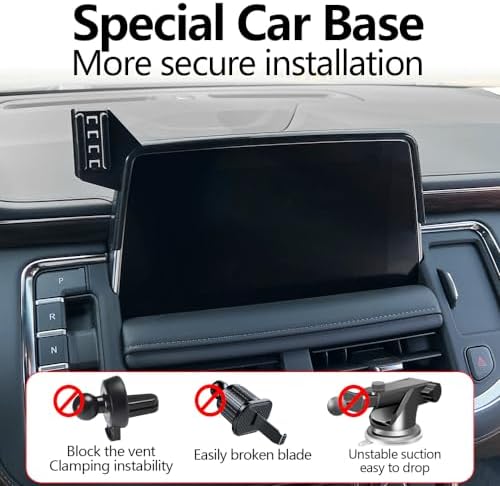 Chevy Suburban & Tahoe 2021-2024 Elite Smartphone Holder – Premium Auto Lock Mount for Secure Navigation and Enhanced Interior Aesthetics – Effortless No-Tool Installation with Adjustable Viewing Angles – Durable Cradle for Ultimate Device Stability and Convenience