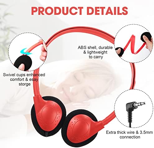 Enhance Classroom Learning with Konohan 32 Pack Adjustable Headphones – Durable Multicolor Wired Earphones for Students and Adults – Superior Audio Clarity and Comfort for Immersive Educational Experiences