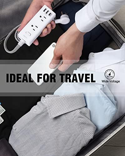25 Ft Heavy-Duty Extension Cord with Surge Protection – One Beat Flat Plug Power Strip Featuring 6 Outlets & 3 USB Ports (Including USB-C) for Ultimate Device Connectivity in Home, Office, or Dorm Room – Enhanced Flexibility and Rapid Charging Solution