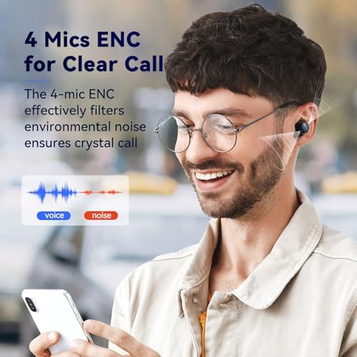 Experience Unmatched Sound Quality with Ear Fun Free 1 S Wireless Earbuds – Deep Bass Bluetooth Headphones Featuring 4 Mics for Crystal-Clear Calls, Customizable EQ App for Tailored Audio, IPX7 Waterproof Design for Ultimate Durability, 30 Hours Playtime with Wireless Charging Capability, Compatible with All Devices