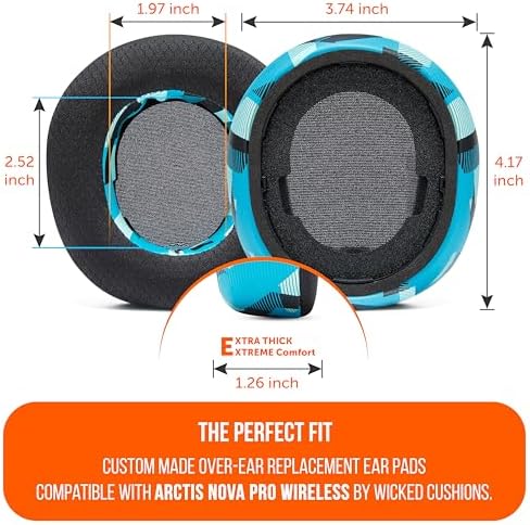 Experience Ultimate Comfort with WC Freeze Nova Pro Wireless Cooling Gel Earpads for Arctis Nova Pro – Exclusive 90’s Black Design, Enhanced Durability & Sound Isolation, Tailored Fit for Gamers Seeking Maximum Performance and Prolonged Play Sessions