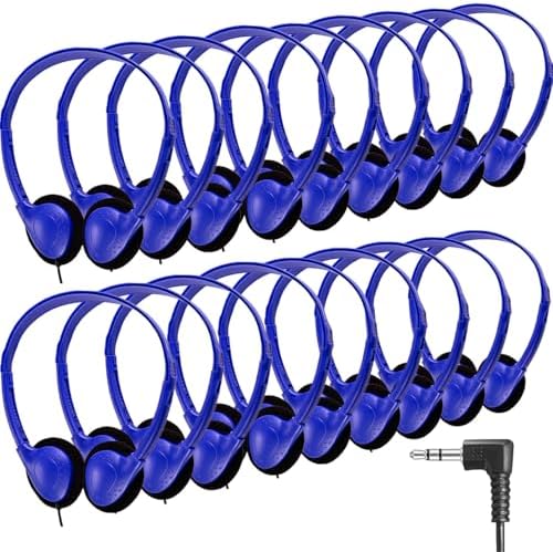 Bulk Kids Headphones – 25-Piece Classroom Audio Package for Enhanced Learning – Lightweight Adjustable On-Ear Design with Universal Device Compatibility in Sleek Black – Perfect for Engaging Group Activities and Extended Listening Comfort – Durable and Affordable Solution for Students and Adults