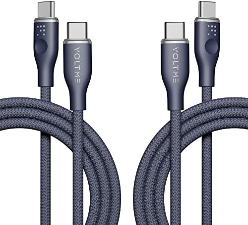 VOLTME 6 ft USB C to USB C Cable (2 Pack) – 60 W Fast Charger for Mac Book Pro 2020, Galaxy S21, i Pad Pro, and Nintendo Switch – Durable High-Speed USB 2.0 Charging Solution for Seamless Connectivity and Enhanced Performance