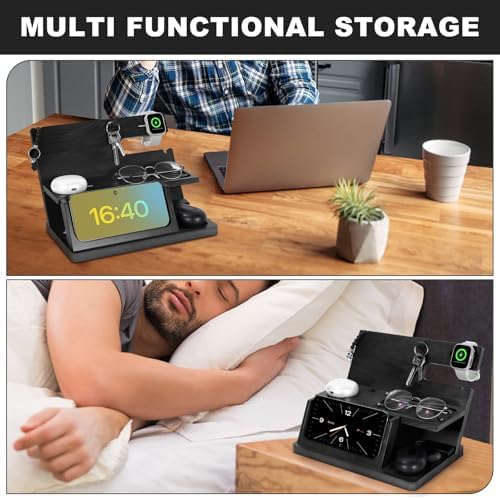 Premium 3-in-1 Wooden Charging Stand for i Phone 16/15/14/13/12 & Apple Watch – Ultimate Nightstand Organizer for Men – Ideal Gift for Dad, Husband, Boyfriend, or Son – Enhanced Speed & Compatibility with Air Pods – Perfect for Father’s Day, Anniversaries & Holidays – Stylish & Functional i Phone Charger Station for All Apple Devices – A Must-Have Tech Accessory for the Modern Man – Elevate Your Gifting with This Unique Natural Wood Design – Effortlessly Charge Your i Phone, Apple Watch, and Air Pods in One Sleek Station – Standby Mode Convenience Meets Aesthetic Appeal – Perfect for Home or Office Use – Impress Your Loved Ones with a Thoughtful and Practical Gift that Combines Style and Utility – The Go-To Choice for Apple Enthusiasts Seeking Quality & Performance in Charging Solutions.