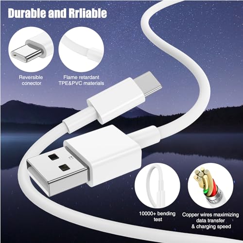 6 FT USB A to USB C Carplay Charging Cable – 3-Pack for i Phone 15/16, i Pad Pro/Air/Mini, Samsung Galaxy S25/S24/S23, and Mac Book – Fast Charging & High-Speed Data Transfer for Enhanced Compatibility on the Go