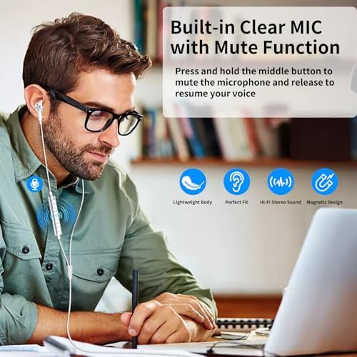 Ultra-Comfort USB Earbuds with Microphone for PC – 7.5 FT Wired Headset for Laptops, Perfect for Zoom Meetings and Virtual Learning – Magnetic Stereo Earphones Compatible with Dell, HP, and Think Pad – Crisp Audio Clarity, Lightweight Design for All-Day Use – Quick Volume Control for Effortless Communication – Tangle-Free Solution for Neat Workspaces – Boost Your Productivity with Enhanced Sound Experience