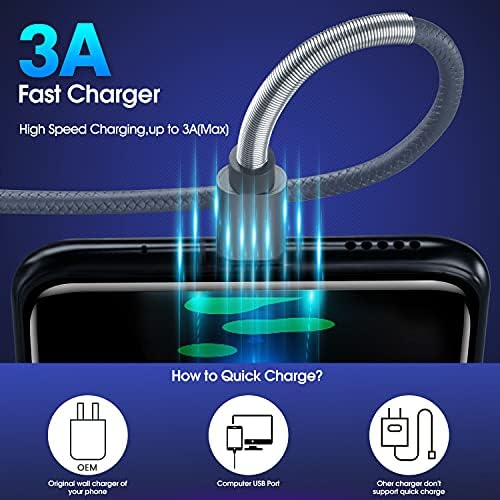 Cyven Premium 3 ft USB Type C Cable Duo Pack – Fast Charge & Data Transfer Cord, Durable TPE Construction, Compatible with Samsung Galaxy A Series, LG V Series, and More – Stylish Pink Design for Enhanced Performance and Versatility