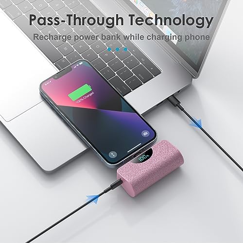 Ultra-Compact 5200 m Ah Power Bank for i Phone – 20 W PD Fast Charging Mini Portable Charger for i Phone 14 Pro Max/14/13/12/11/XR/X/8/7/6/SE – Lightweight Battery Pack with Intelligent Charging Technology for On-the-Go Power
