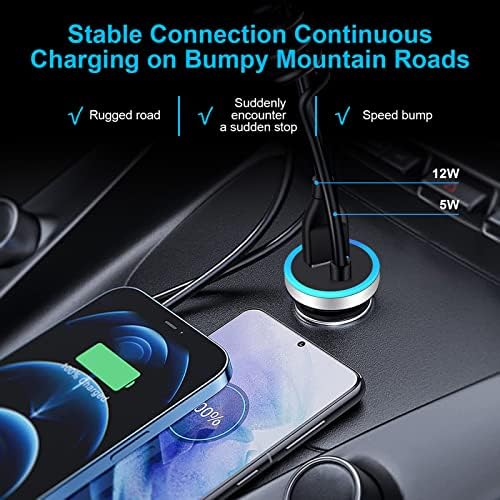 Rapid Charge USB-C Car Charger for Pixel 9 & Samsung Galaxy Devices – 3.4 A Fast Charging with 3 ft Coiled Cable, Ultimate Compatibility for Pixel 8 Pro, S24 FE, and More – Compact & Portable Power Solution for On-the-Go Users