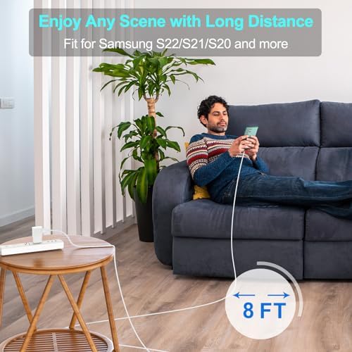 Ultra-Fast Charging 12 FT USB C Cable for Samsung Galaxy – Dual Pack Type C Charger Cord for S10/S9/S8/S23/S21 Ultra/Note Series – Enhanced Durability and Flexibility for Efficient Power Delivery