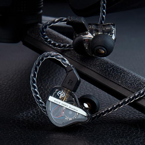 CCZ DC02 Hi-Fi In-Ear Monitors – Premium Wired Earbuds for Musicians and Audio Lovers – Cutting-Edge Dual Magnetic Circuit Technology for Superior Sound Clarity and Noise Isolation – Robust 4 N OFC Cable for Enhanced Durability – Perfect for Studio Use, Live Performances, and Everyday Listening (Sleek Black, No Microphone) – Transform Your Music Experience with Unmatched Fidelity