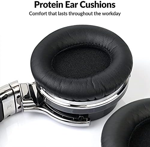 Silensys E7 Elite Wireless Over-Ear Headphones: Unmatched Active Noise Cancellation, Deep Bass Sound Experience, Luxurious Protein Ear Cushions, 30-Hour Battery Life – Your Perfect Bluetooth Companion for Travel, Work, and Daily Adventures in Elegant Black Design