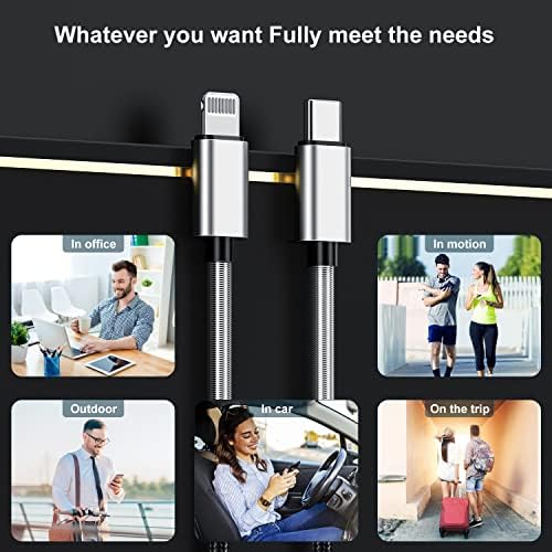 10-Foot Apple MFi Certified USB C to Lightning Charging Cable – Dual Pack High-Speed i Phone Charger for 14/13/12 Series and i Pad – Durable Long Charging Cord for Ultimate Convenience and Flexibility