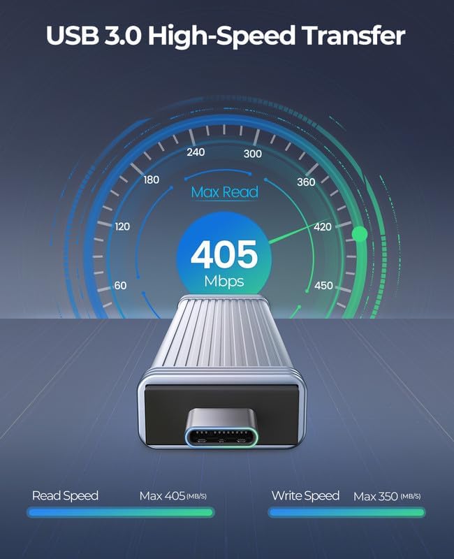 ORICO USB 3.2 512 GB Flash Drive – High-Speed 405 MB/s Memory Stick with Keychain, Durable Metal Design for Effortless Data Storage and File Transfers on Computer/Laptop