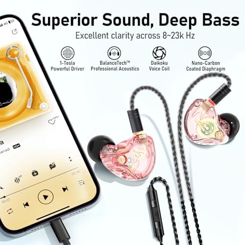 Unleash Exceptional Sound Quality with Vibes 202 MC USB-C Wired Earbuds: Premium Hi-Fi Audio, Advanced Noise Isolation, Ergonomic Comfort for i Phone 15/16 – Built-In Microphone for Effortless Communication & Durable Silver-Plated Cable – Includes Portable Case for On-the-Go Convenience