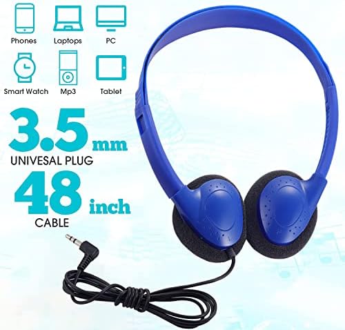 Vibrant 20-Pack Adjustable Classroom Headphones – Premium Wired Earphones for Enhanced Learning Engagement | Ideal for Schools, Libraries & Home Use | Durable, Comfortable Fit in a Colorful Variety for All Ages