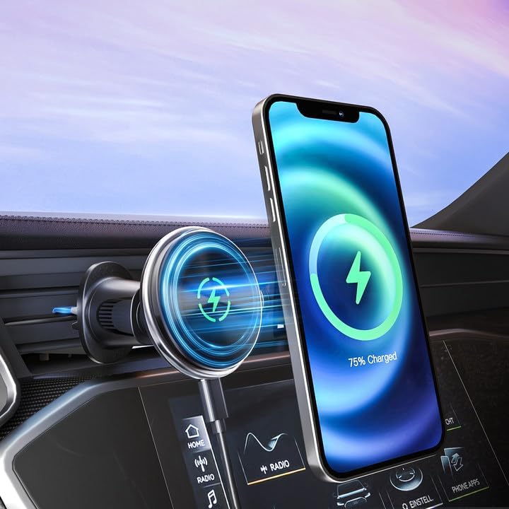 Mag Safe Car Vent Charger: Ultra-Fast Magnetic Mount for i Phone 16/15/14/13 Pro Max & Samsung S24 Series – Secure, Adjustable Holder for Effortless Navigation & Charging Convenience