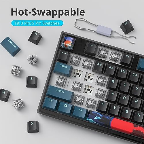 Transform Your Gaming Setup with the 75% Monster B Wired Mechanical Keyboard – 82 Keys, Gasket Mount Design, Hot-Swappable White Switches, RGB Lighting, Programmable Features for Mac/Windows – Unmatched Speed and Comfort for Gamers and Professionals