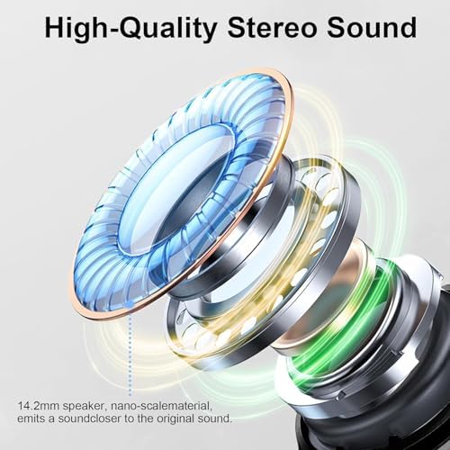 Experience Unmatched Audio Excellence with 2025 Bluetooth V5.4 Wireless Earbuds – 48-Hour Playtime, Advanced ENC Noise Cancelling Mic for Clear Calls, IP7 Waterproof Design for Ultimate Protection, Dual LED Battery Indicator for Easy Monitoring, and Elegant Rose Gold Finish – Perfect for Music Enthusiasts and Professionals Seeking Premium Sound Quality on the Move.