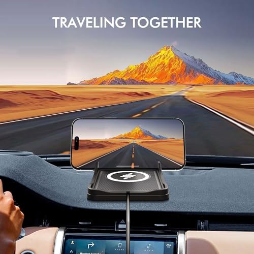 Revolutionize Your Driving Experience with the LANSEMKU Wireless Car Charging Pad – Fast, Safe & Anti-Slip Dashboard Holder for i Phone 16/15/14/13 Pro Max & Samsung Devices, Compact Charging Mat for Ultimate Convenience and Efficiency