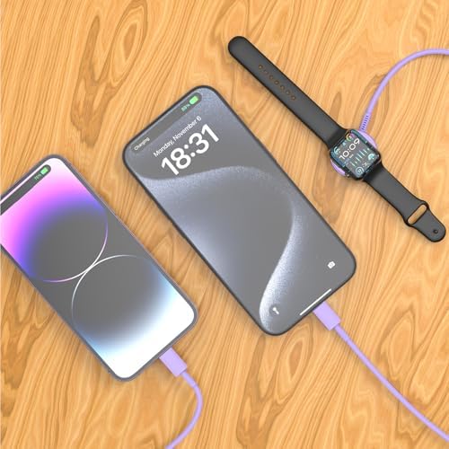 Ultimate 3-in-1 Magnetic Charger for Apple Watch – Fast USB-C Charging Cable for i Phone & i Pad Compatibility – 6 FT Versatile Length for All Apple Watch Series – Durable Design for Effortless Home and Travel Charging