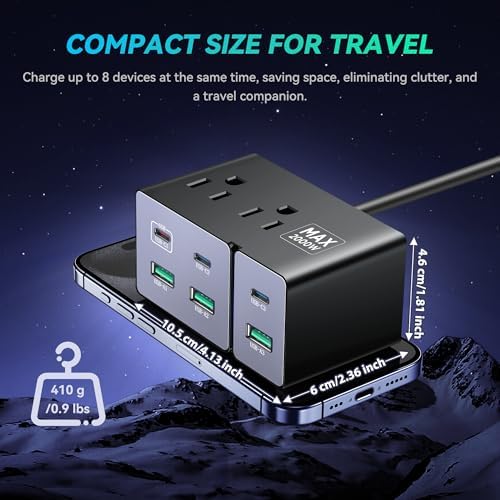 Revolutionary 8-Port Ga N USB C Charging Station – 160 W Power Hub for Rapid Multi-Device Charging | Delivers Up to 65 W for Mac Book Pro, i Phone 16, Galaxy S24 | Ultra-Compact & Travel-Friendly Design | Superior Compatibility & Energy Efficiency for Modern Electronics