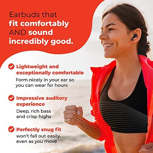 Ultimate Go-To Wireless Bluetooth Earbuds with Dual Microphones & Touch Controls for i Phone & Android – Noise-Canceling Gym Headphones for Superior Sound & Comfort, Perfect for Active Lifestyles