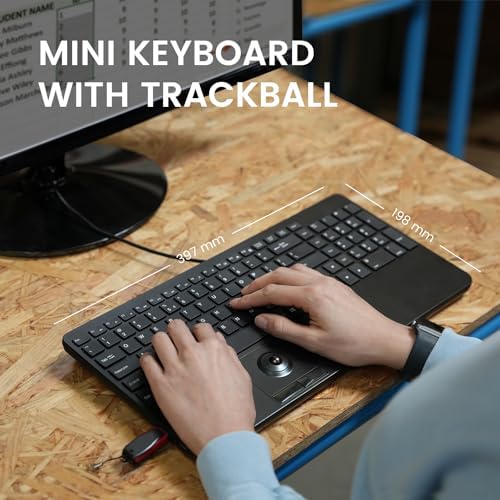 Compact USB Keyboard with Touchpad – Perixx PERIBOARD-534 for Enhanced Productivity, Scissor Key Comfort, and Built-in USB Hubs – Ergonomic Design for Home and Office Use, Space-Saving Dimensions of 15.63 x 7.80 x 1.18 inches – Seamless Navigation with Integrated Touchpad and Number Pad for Effortless Computing