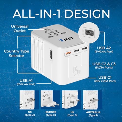 OREI Switzerland Travel Plug Adapter with Dual USB Ports – Ultimate Type J Charging Solution for USA Devices – Fast, Efficient Power for i Phones, Laptops, Tablets & More – Essential Travel Accessory for Hassle-Free Connectivity