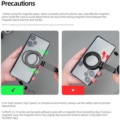REYGEAK Magnetic Neck Phone Mount – Ultimate Hands-Free Vlogging Solution for i Phone 16/15/14/13/12 & Android Devices | Lightweight Adjustable Chest Stand for Effortless Video Capture | Enhanced Stability with Advanced Magnetic Technology | Perfect for Outdoor Adventures and Creative Content Creation