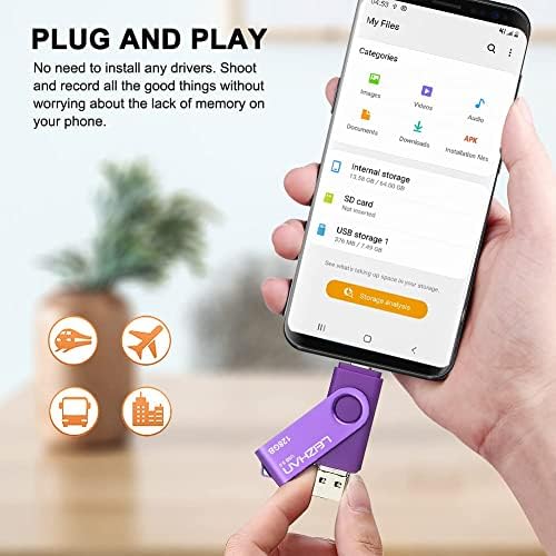 Leizhan 128 GB OTG Flash Drive – Versatile 3-in-1 Type-C, Micro, and USB 3.0 Memory Stick for Super-Fast Transfers – Ideal for Samsung Galaxy, Huawei, LG, Google Pixel, and More Android Devices – Compact and Durable High-Speed Storage Solution for On-the-Go Users