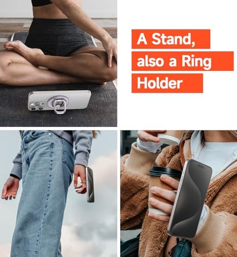 SURITCH Mag Safe Phone Grip – Innovative Magnetic Ring Holder for i Phone 15 Series, 360-Degree Adjustable Kickstand for Optimal Viewing, Ergonomic Design for Secure Handling, Sleek Silver Finish, Seamless Compatibility with Mag Safe Cases – Transform Your Mobile Experience
