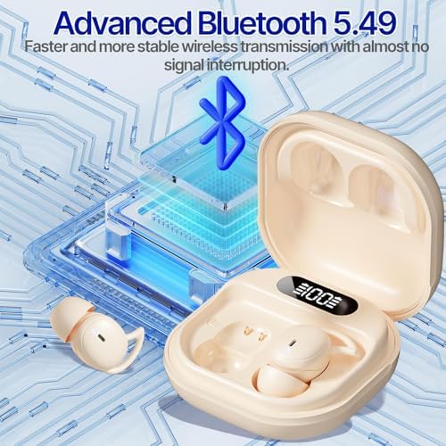 Revolutionary Sleep Earbuds for Side Sleepers – Bluetooth 5.49 Noise-Cancelling Wireless Headphones with IPX6 Waterproofing – Designed for Ultimate Comfort and Deep Restful Sleep Experience