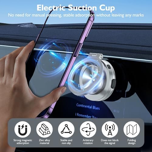 Revolutionize Your Driving Experience with the Electric Vacuum Magnetic Car Phone Mount – 360° Rotating Holder for Optimal Viewing, Universally Compatible with All Phones, Strong Suction for Smooth Surfaces, Effortless Installation & Enhanced Safety in Every Journey – Sleek Black Design for Any Car Interior