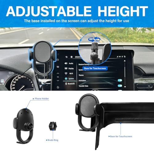 Custom-Fit 360-Degree Rotation Car Phone Holder for Toyota Corolla 2019-2025 & Corolla Cross 2022-2025 – Hands-Free Cell Phone Cradle with 8-Inch Screen Compatibility – Elevate Driving Safety and Convenience with Sturdy, Easy-Install Mount