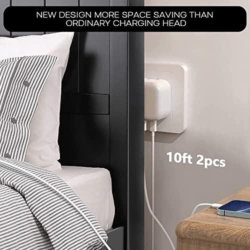 High-Speed 40 W Dual USB-C Wall Charger with 10 FT MFi Certified Lightning Cable – 2-Pack Fast Charging Solution for i Phone 14/13/12/11/X – Enhanced Dual Port Design for Convenient Multi-Device Charging and Versatile Use