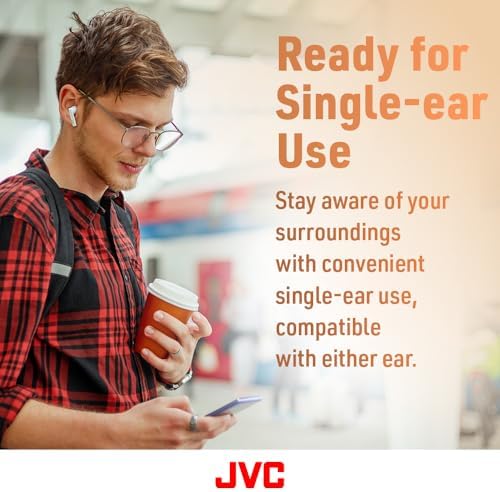 JVC HAA4 TB True Wireless Bluetooth 5.1 Earbuds – Lightweight Design with Enhanced 12 mm Audio Drivers for Superior Sound Quality, IPX4 Waterproof for Active Use, and Up to 30 Hours Playtime – Ideal for Music and Calls on the Go