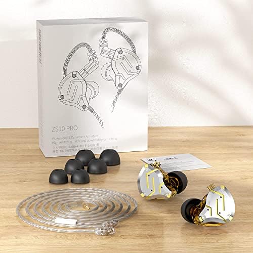 Discover the KZ ZS10 PRO Wired Gaming Earbuds – the Ultimate In-Ear Monitors with Advanced 4 BA + 1 DD Drivers for Audiophile-Level Sound Quality and Gaming Precision. Engineered with Superior Noise Cancelling Technology, these Ergonomically Designed Earbuds Feature a Detachable 2-Pin Cable for Effortless Replacement and Enhanced Compatibility Across Devices. Experience Unmatched Comfort During Extended Sessions, Thanks to Their Snug Fit, While the Built-In Microphone Facilitates Seamless Communication for Gaming or Calls. Immerse Yourself in Rich, Detailed Audio Like Never Before – Elevate Your Listening Experience with KZ ZS10 PRO, Where Exceptional Sound Meets Durable Craftsmanship. Perfect for Gamers and Music Enthusiasts Seeking High-Performance Earbuds That Deliver on Every Level.