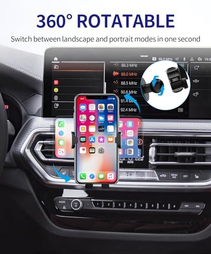 Ultimate 360° Rotating Car Phone Holder for 2022-2024 BMW X3 & 2022-2025 BMW X4 – Premium Mobile Device Mount for Effortless Hands-Free Navigation and Stylish Interior Enhancement, Quick No-Tool Installation, Compatible with All Smartphones