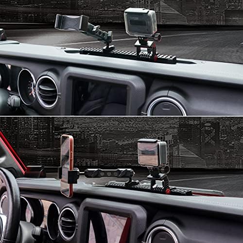 BESTAOO Dash Mount Phone Holder for 2018+ Jeep Wrangler JL & 2020+ Gladiator JT & 2021 Ford Bronco – Innovative Single Ball Design for Picatinny Rail Compatibility, Secure and Adjustable Phone Mount for Enhanced Driving Safety and Convenience