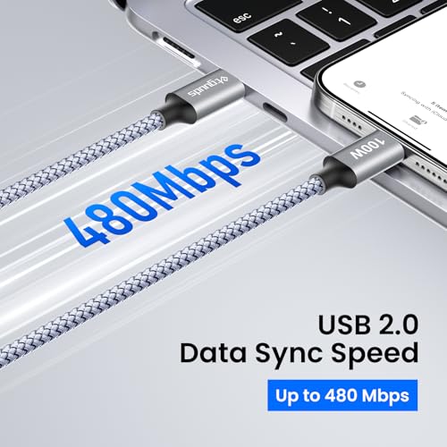 Elevate Your Charging Experience with the etguuds 100 W USB C Cable – 8 ft, 2-Pack Fast Charging Type C Charger Cord for Seamless Power Delivery to Mac Book, i Pad, i Phone 16/15 Pro Max, Samsung Galaxy S24/S23, and Google Pixel – Ultimate Compatibility and Durability for On-the-Go Efficiency
