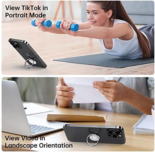 Sparkling 360° Rotation Phone Ring Holder – Bling Bling Finger Kickstand for Enhanced Grip and Stability – Premium Zinc Alloy Design for i Phone, Samsung, Pixel & All Smartphones – Secure Adhesive, Versatile Stand, and Magnetic Car Mount Compatible – Glitter Silver Finish for a Touch of Elegance