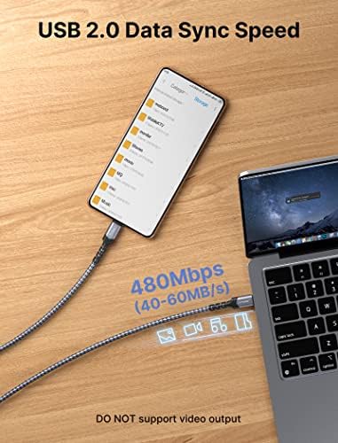 JSAUX 10 FT 240 W USB C to USB C Charging Cable – Premium Nylon Braided Fast Charger for Mac Book Pro, i Phone 16/16 Pro Max, Samsung Galaxy, Pixel – Enhanced Durability and Data Transfer Speeds – Ultimate Compatibility for Modern Devices