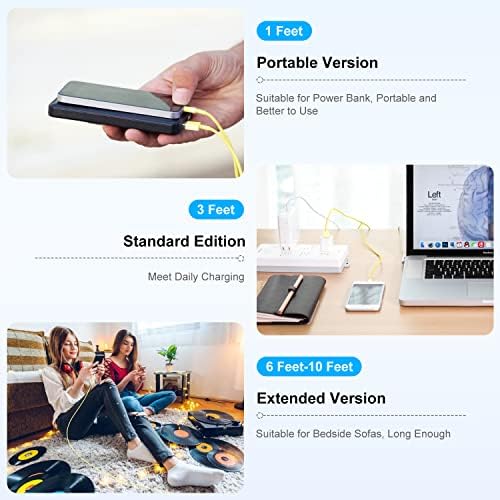 4 Pack 3 ft Apple MFi Certified Lightning to USB Charging Cables – Fast, Durable, and Tangle-Free Cords for i Phone 14/14 Max/13/13 Pro Max/12 Mini/11/11 Pro/XS/XR/8/7/6 s/5 S and i Pad – Reliable Performance for Home, Office, and Travel